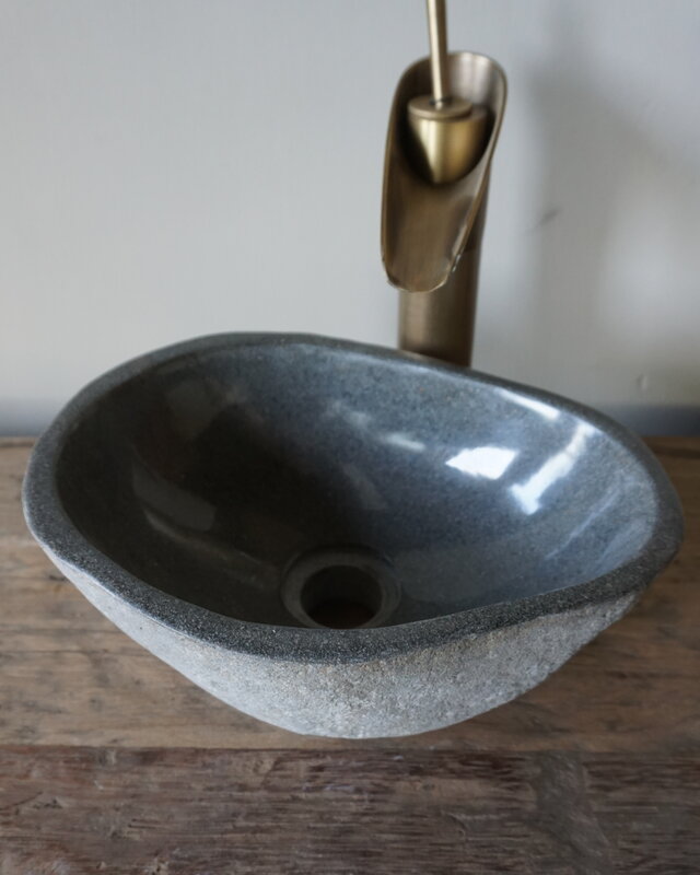 Rene Houtman Kleine Stenen Waskom Riviersteen B31 x D22 x H13 Cm