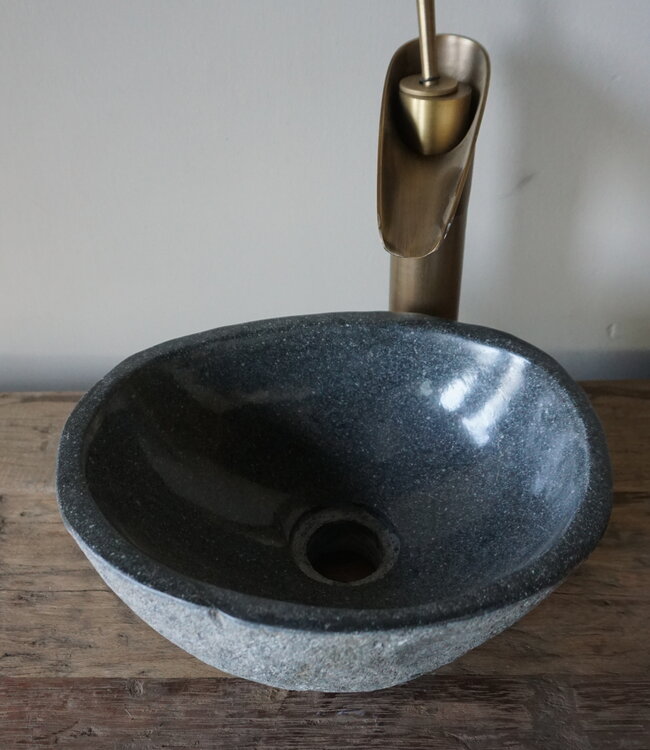 Rene Houtman Kleine Stenen Waskom Riviersteen B28 x D23 x H13 Cm