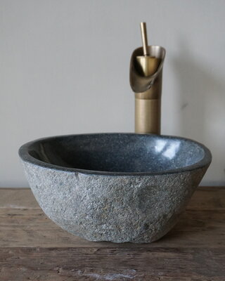 Rene Houtman Kleine Stenen Waskom Riviersteen B28 x D23 x H13 Cm