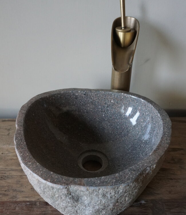 Rene Houtman Kleine Stenen Waskom Riviersteen B29 x D27 x H13 Cm