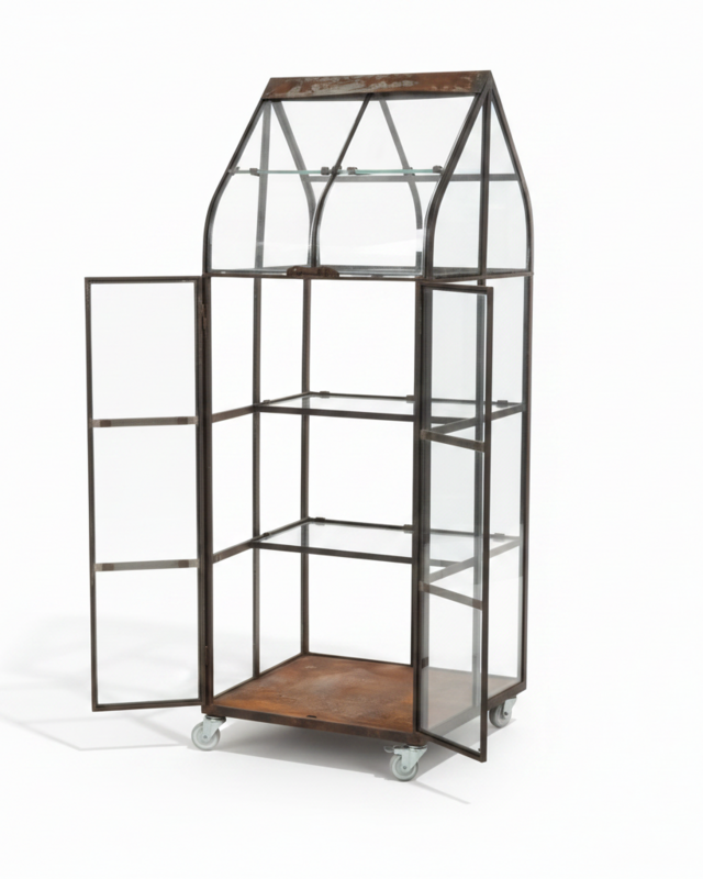 Rene Houtman Kruidenkas Sannie 2-Deurs H184 x B69 x D62 Cm Ijzer/Glas