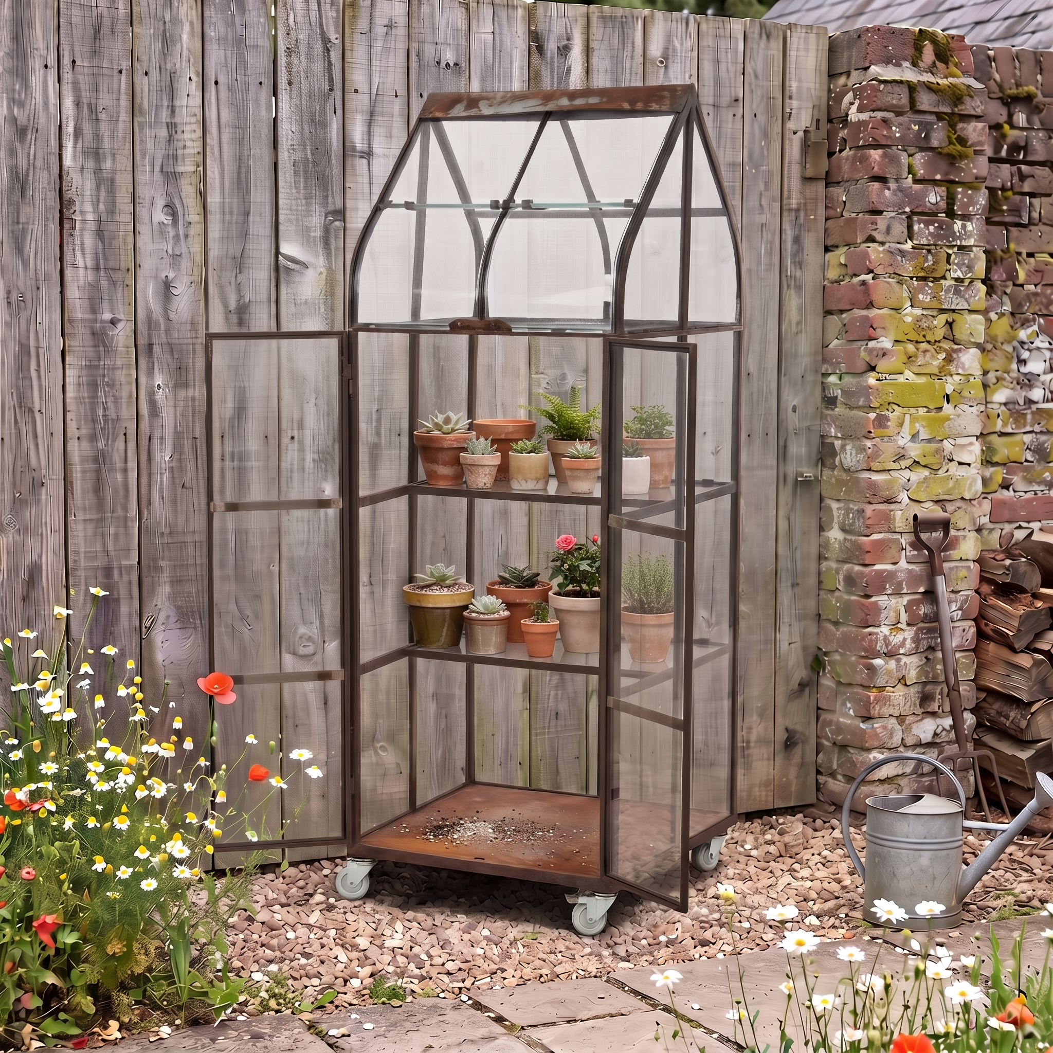 Rene Houtman Kruidenkas Sannie 2-Deurs H184 x B69 x D62 Cm Ijzer/Glas