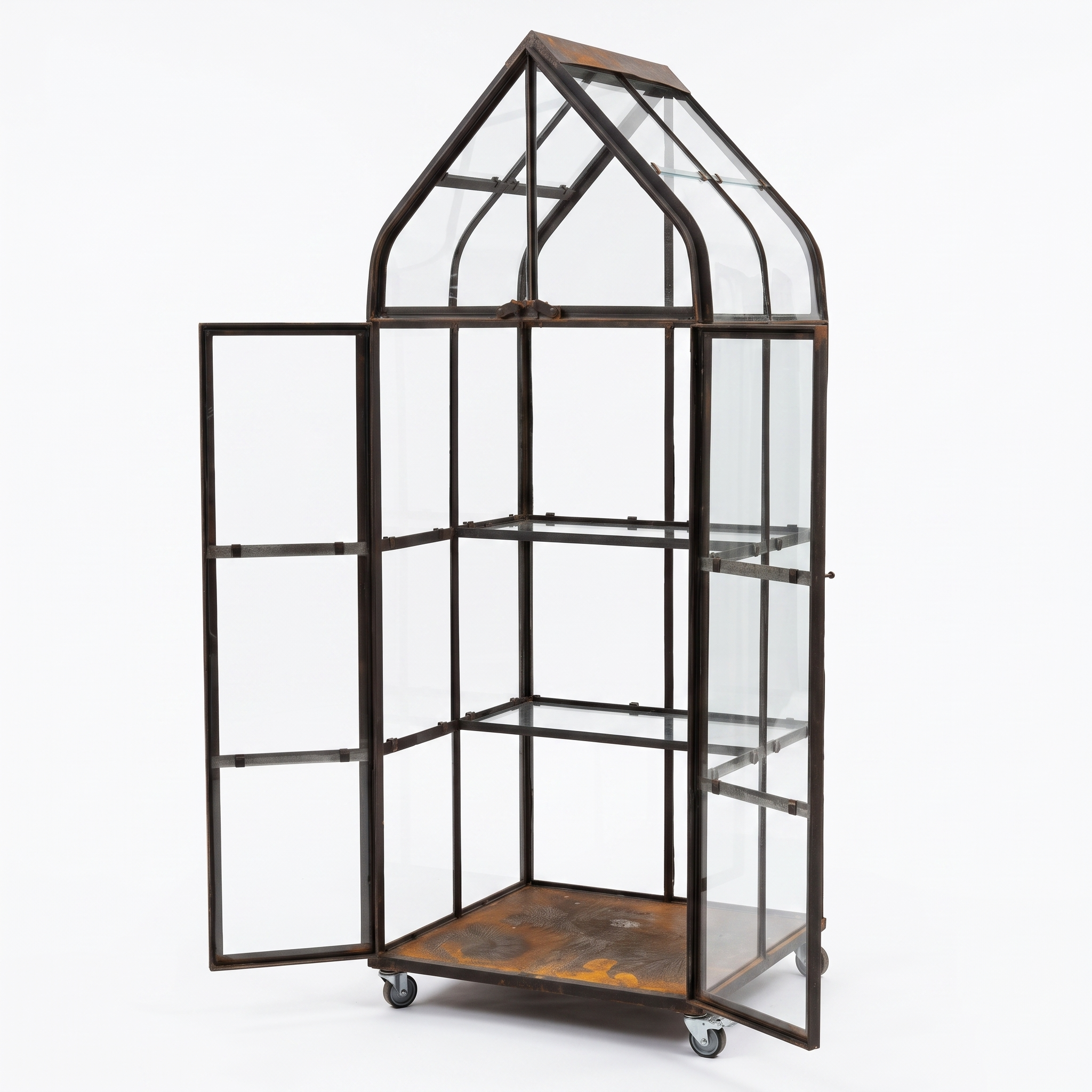 Rene Houtman Kruidenkas Jannie 2-Deurs H185 x B65 x D65 Cm Ijzer/Glas