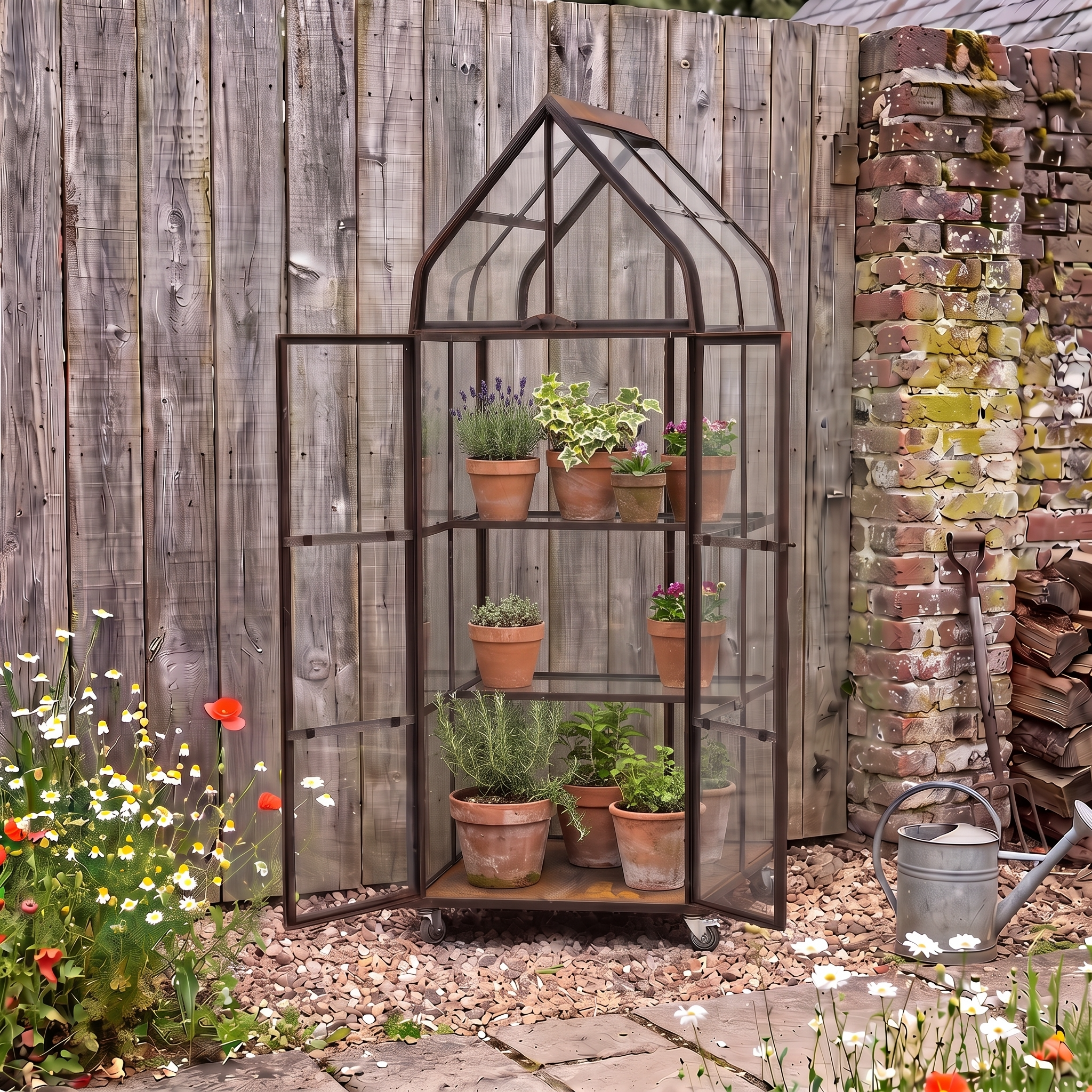 Rene Houtman Kruidenkas Jannie 2-Deurs H185 x B65 x D65 Cm Ijzer/Glas