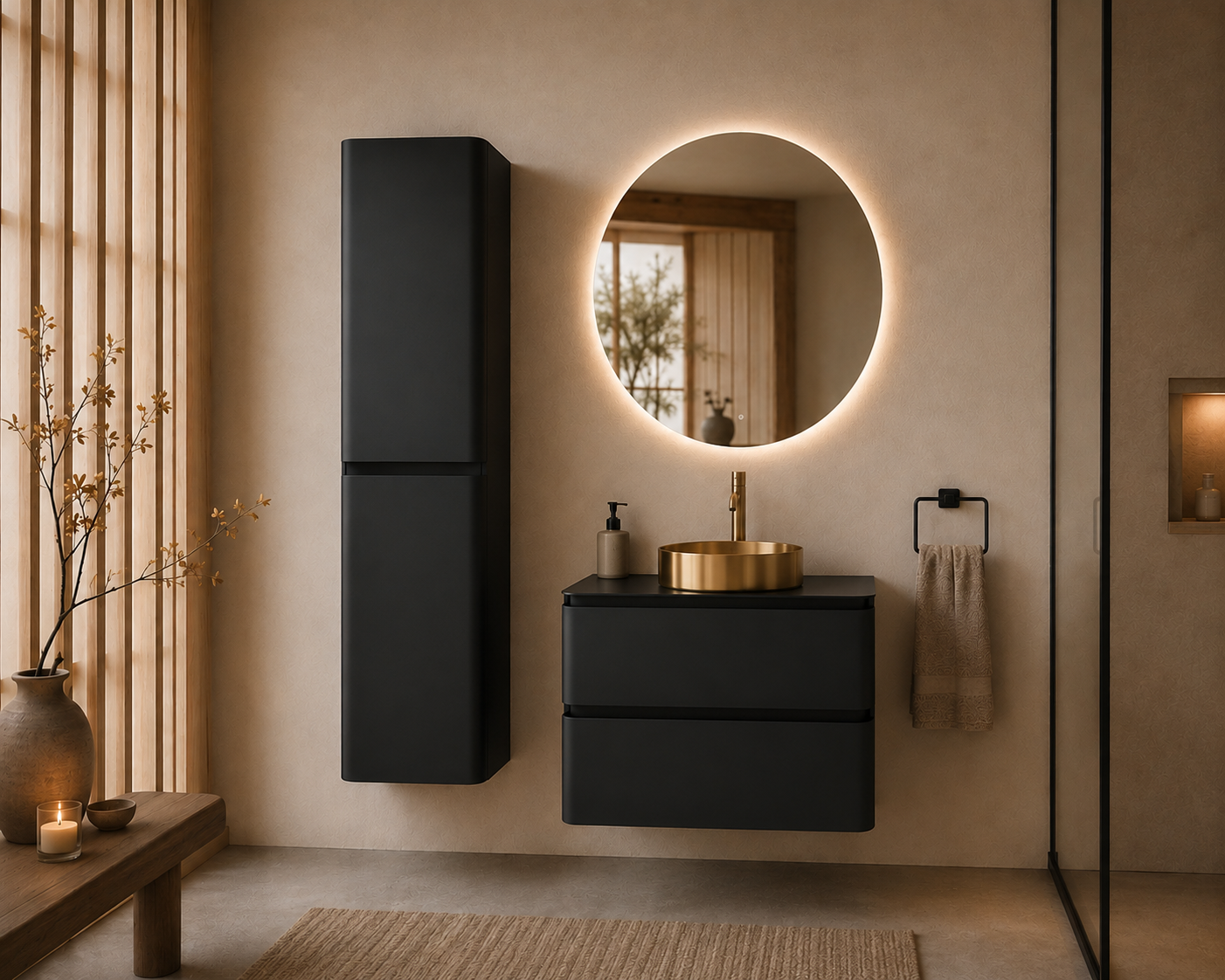 Rene Houtman Badkamermeubel Novira | Mat Zwart | 80 cm | Stel Samen