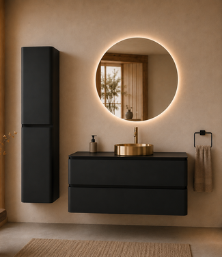 Rene Houtman Badkamermeubel Novira | Mat Zwart | 120 cm | Stel Samen