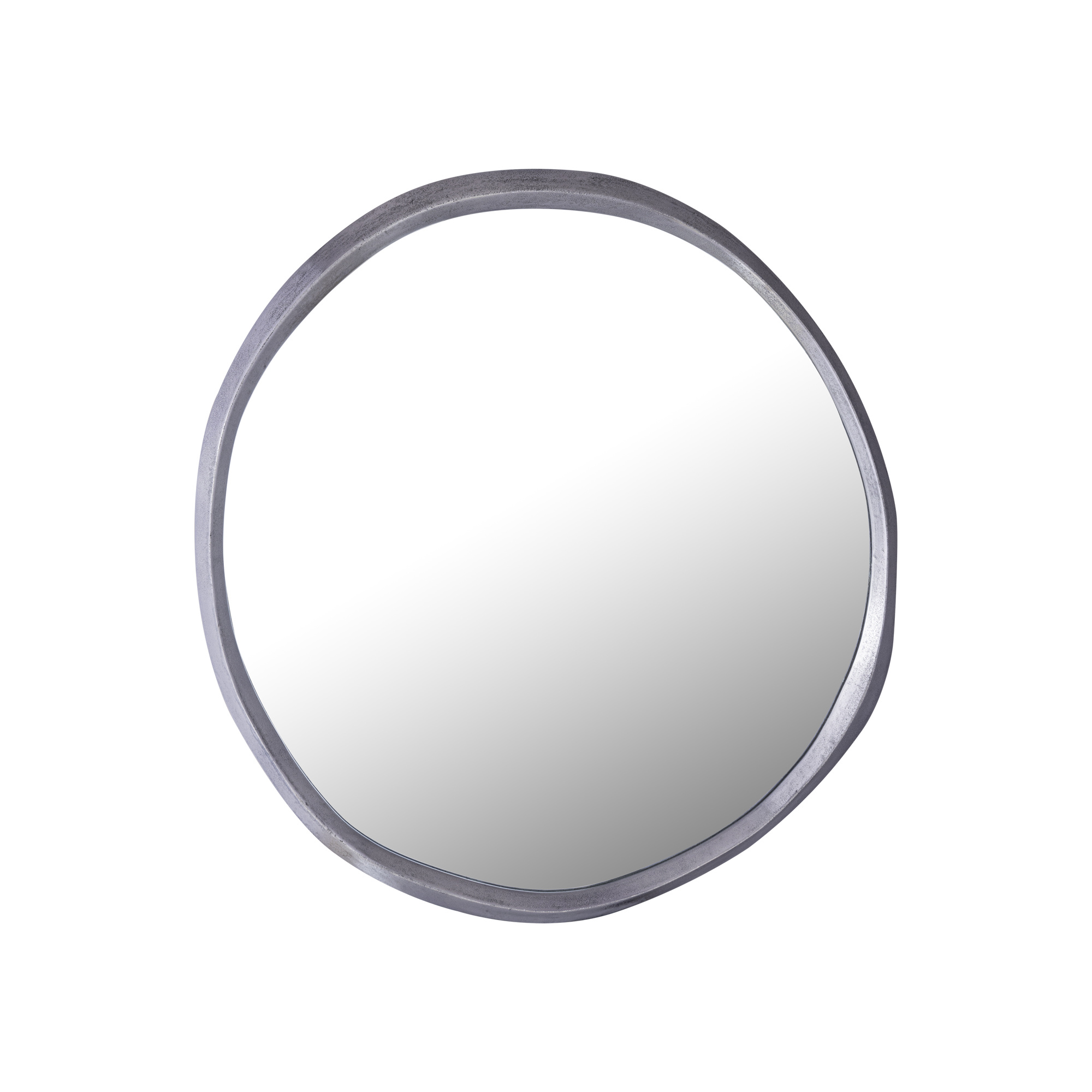 PTMD Limera Nikkel Aluminium Ronde Spiegel met Onregelmatige Rand S