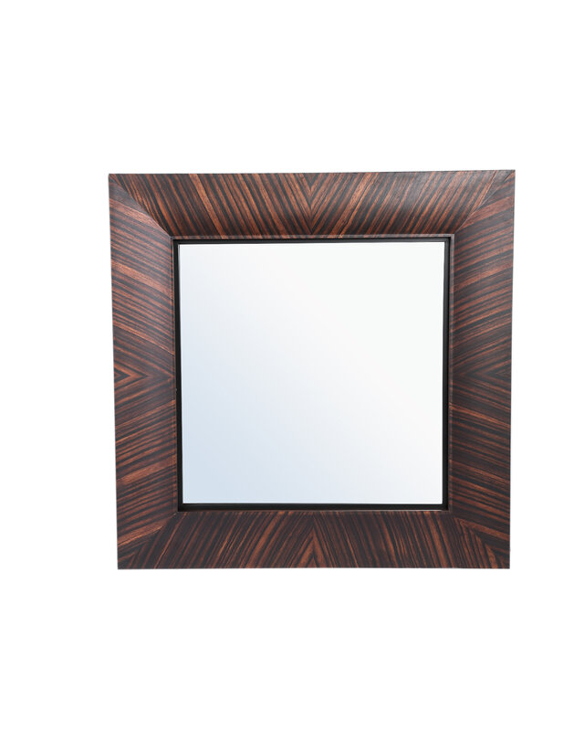 PTMD Gezzy Vierkante Spiegel | Bruin | Hout | H110 x B110 cm