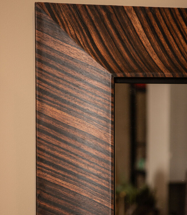 PTMD Gezzy Vierkante Spiegel | Bruin | Hout | H110 x B110 cm