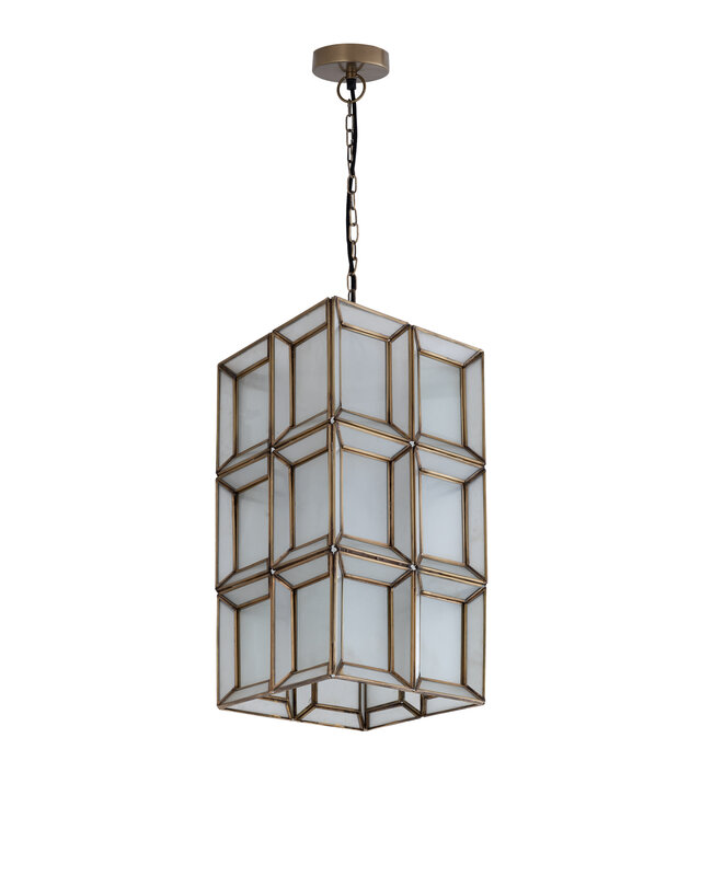 PTMD Layra Witte melkglazen hanglamp antiek