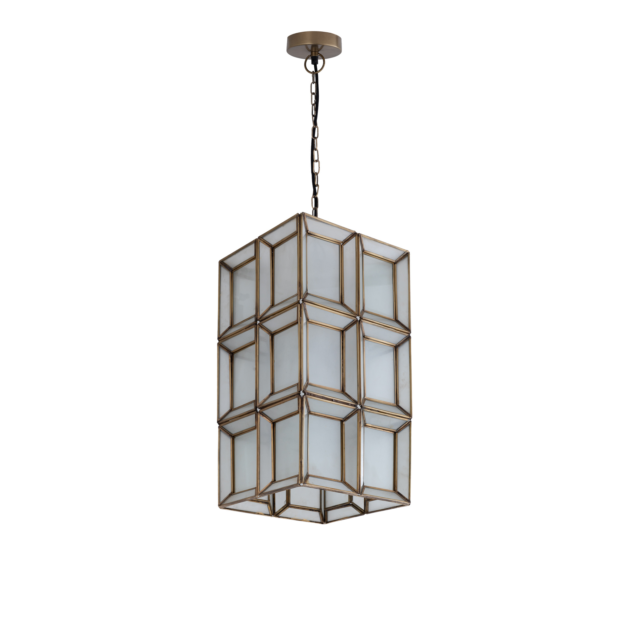 PTMD Layra Witte melkglazen hanglamp antiek