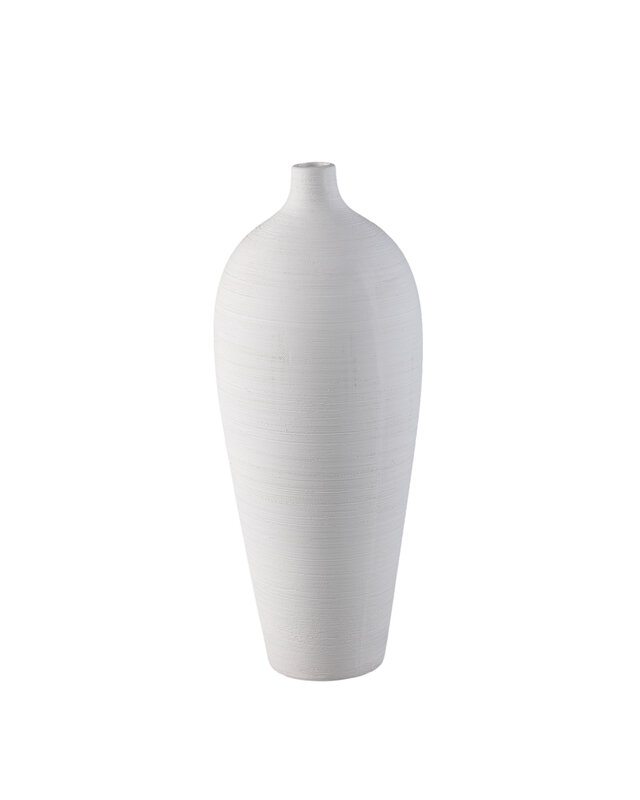 PTMD Cavinn Witte matte keramische flesvaas M