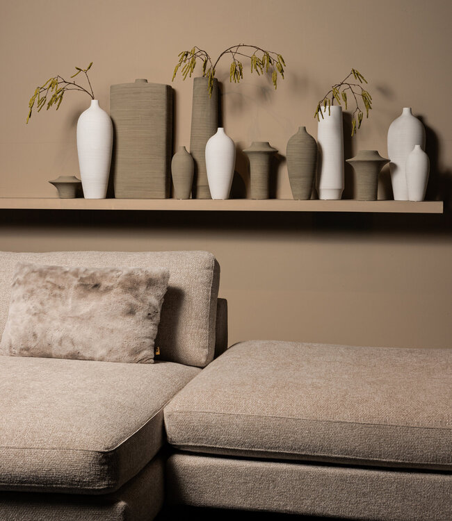 PTMD Cavinn Witte matte keramische flesvaas M