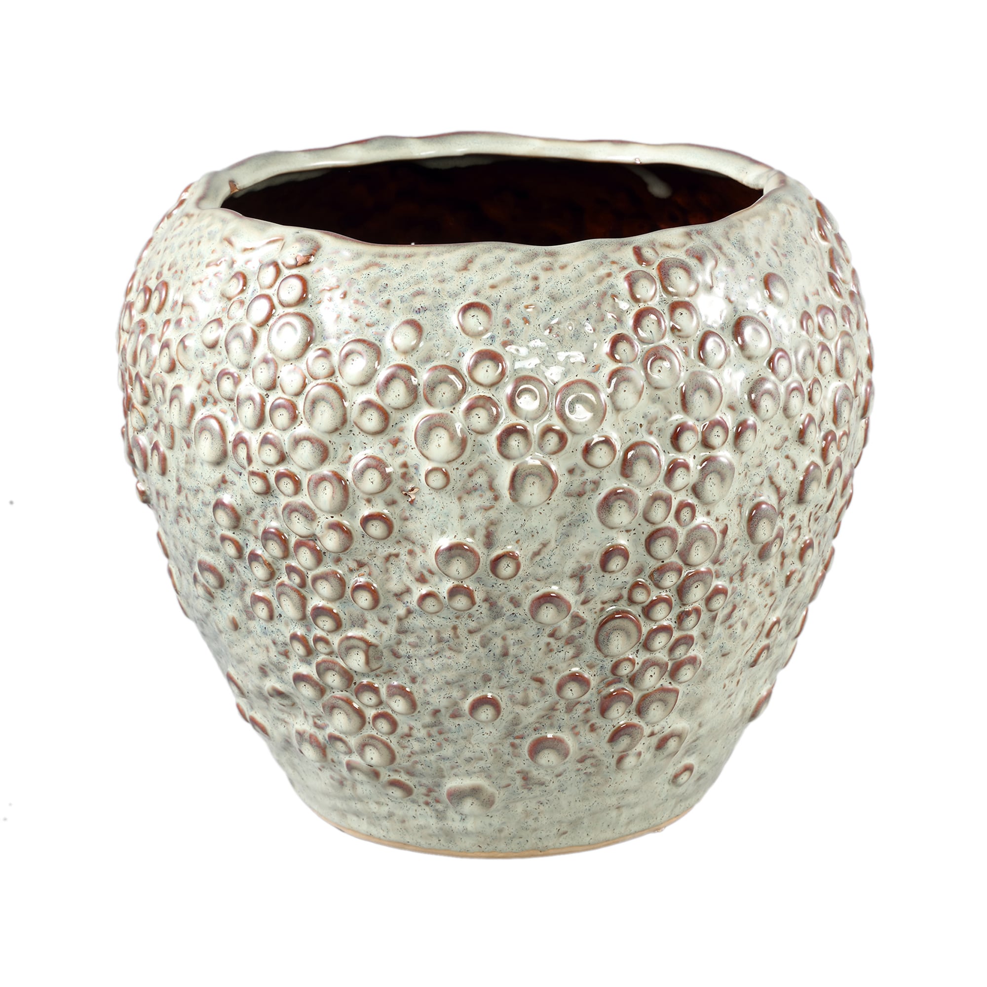 PTMD Avis Cream keramische pot met ronde schalen in XL-formaat