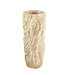 PTMD Alexio Crème ronde cementen pot met golvende lijnen 45x20 Cm