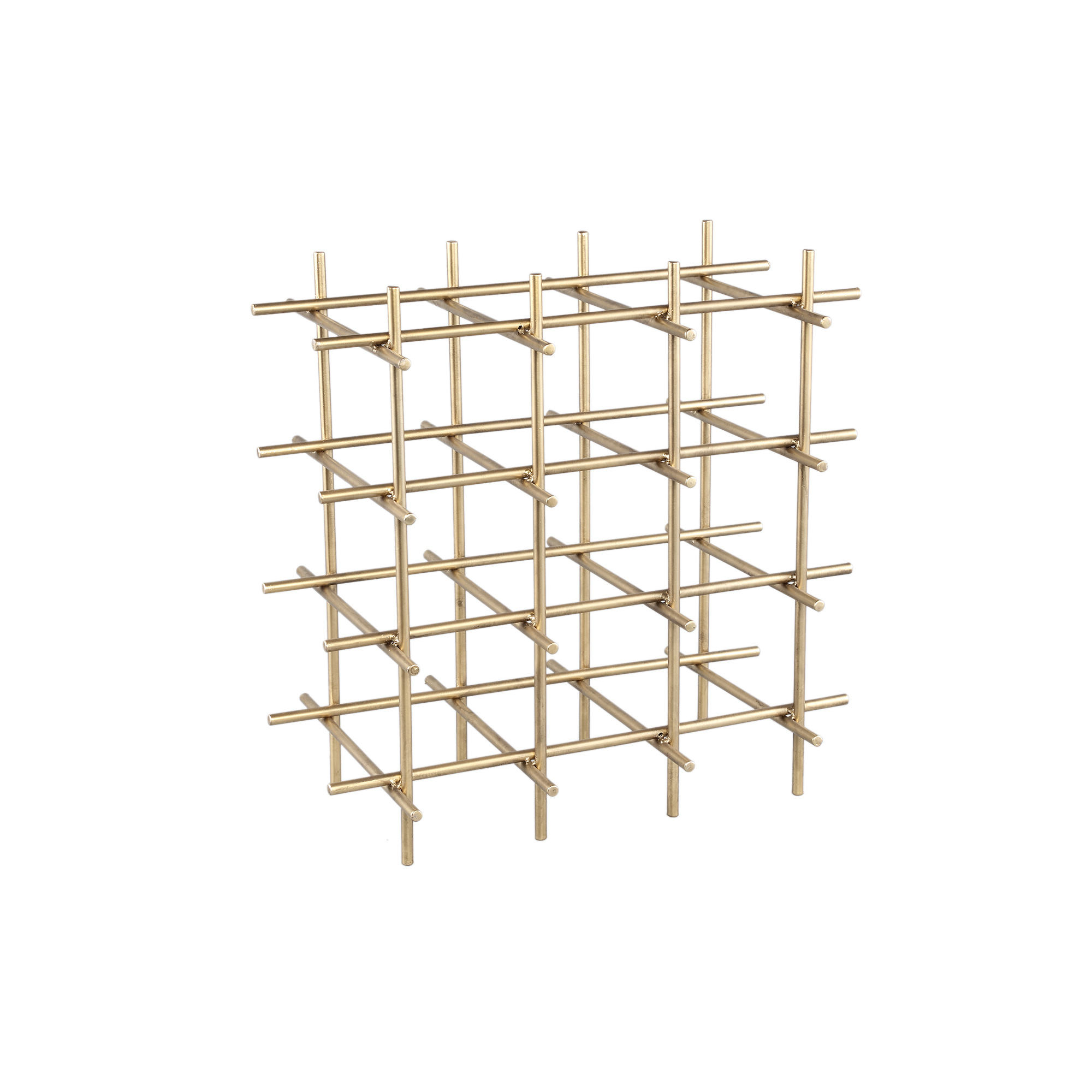 PTMD Gordo Brass stalen vierkante open frame wijnrek
