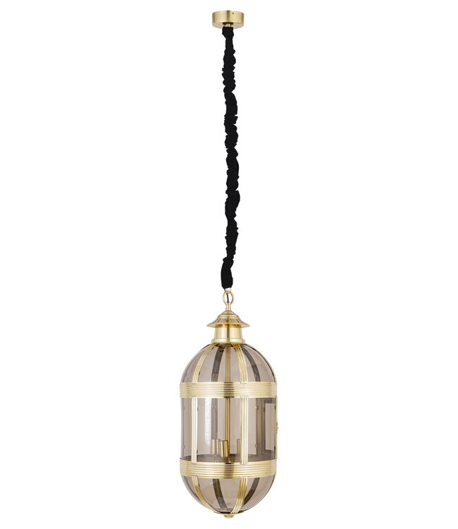 PTMD Mikk messing antieke glazen hanglamp