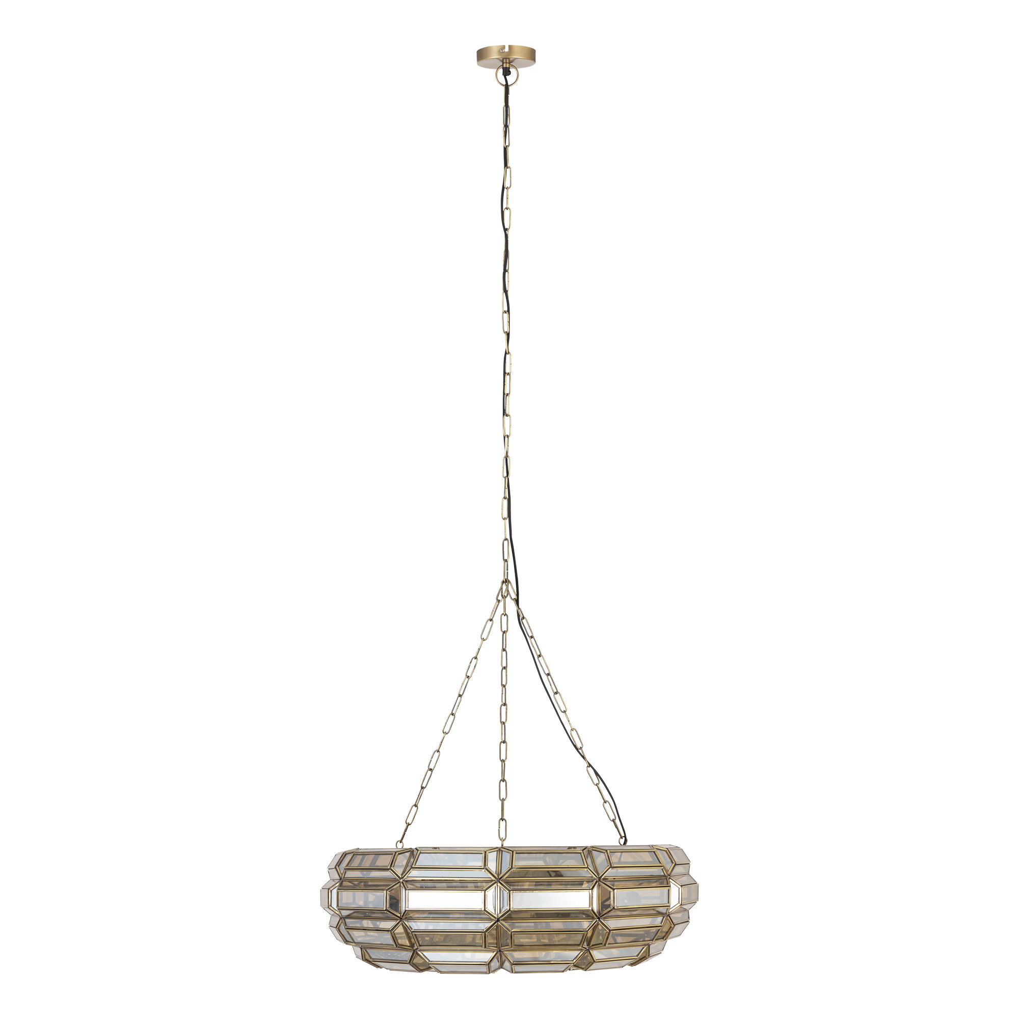 PTMD Thyro Antiek Messing Glas Amber Donut Lamp