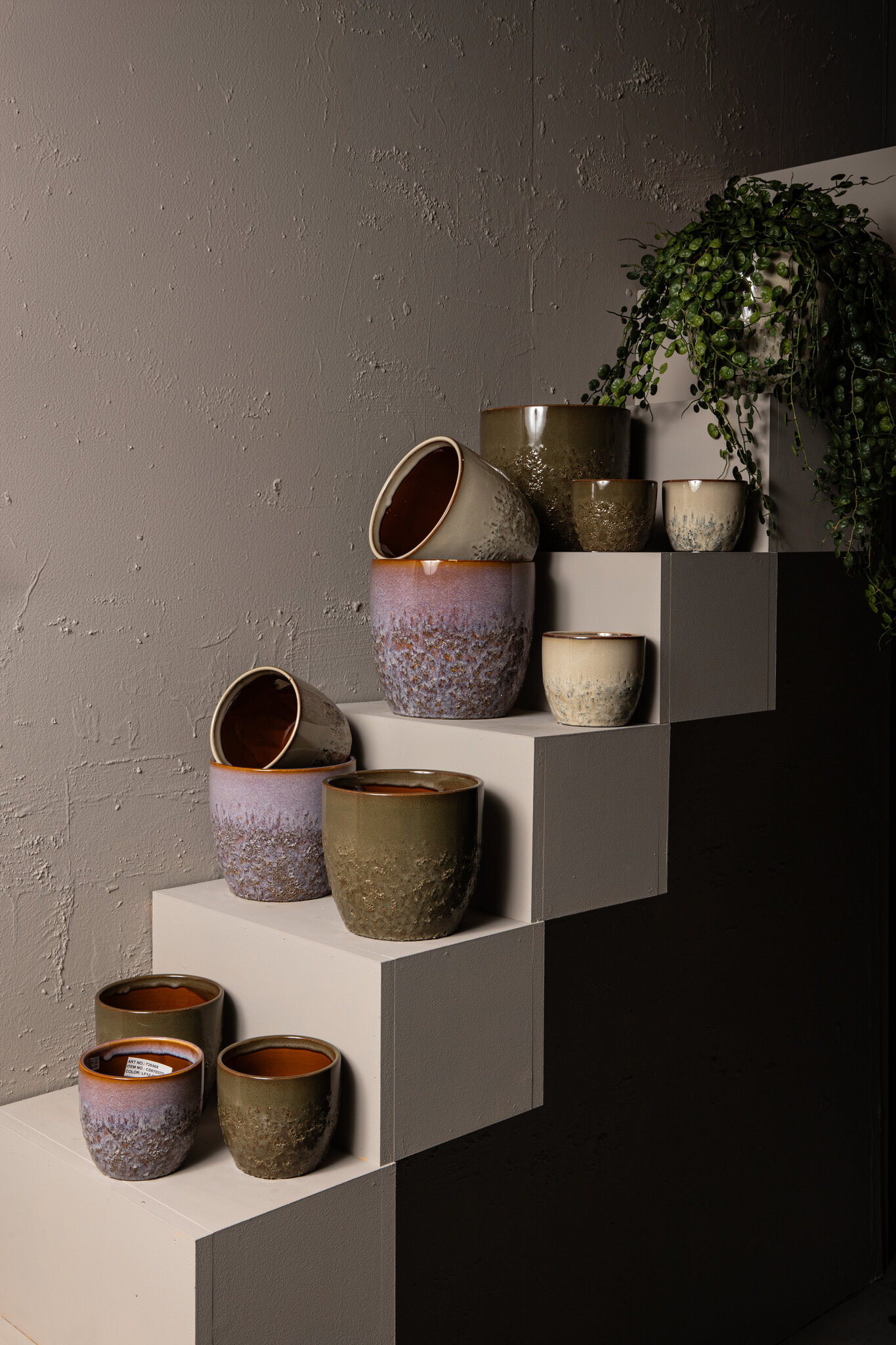 PTMD Harper Roze keramische pot bombey rond XL