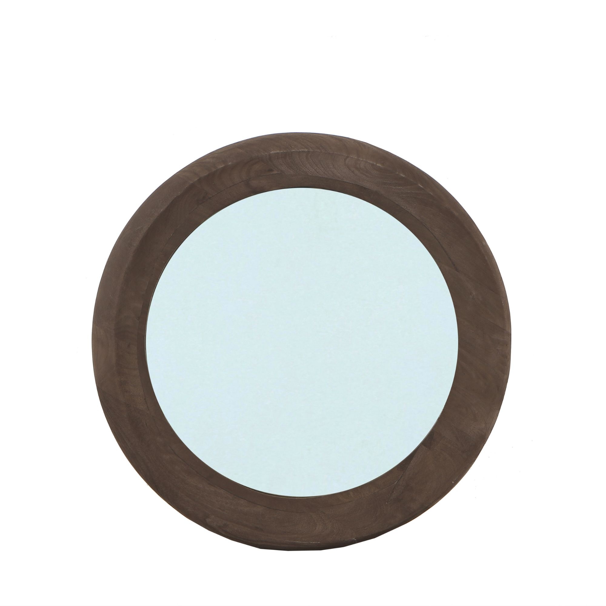 PTMD Noam Ronde Spiegel | Mangohout | Bruin | D70 cm