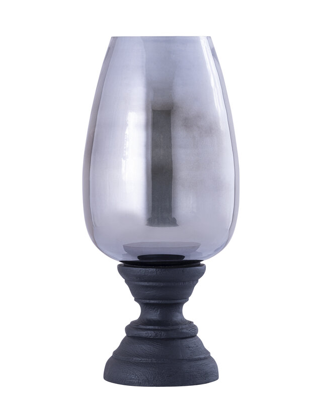 PTMD Qez Zwart Mangohout Stormlicht Rookglas XL