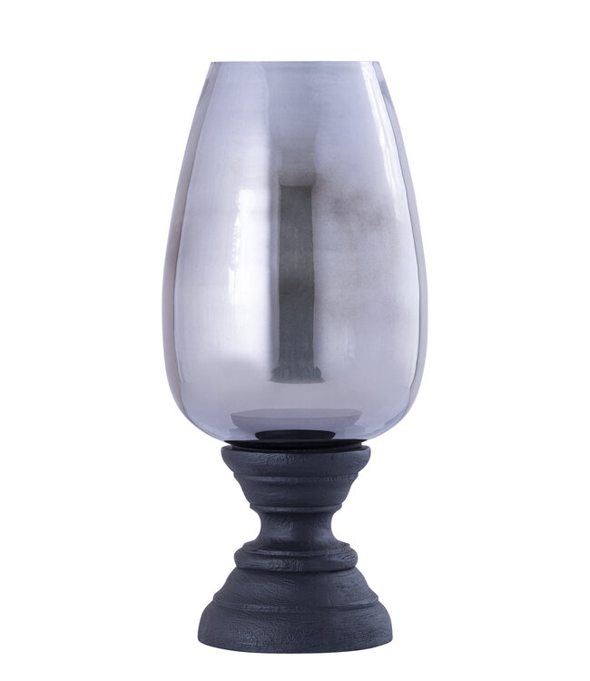 PTMD Qez Zwart Mangohout Stormlicht Rookglas XL
