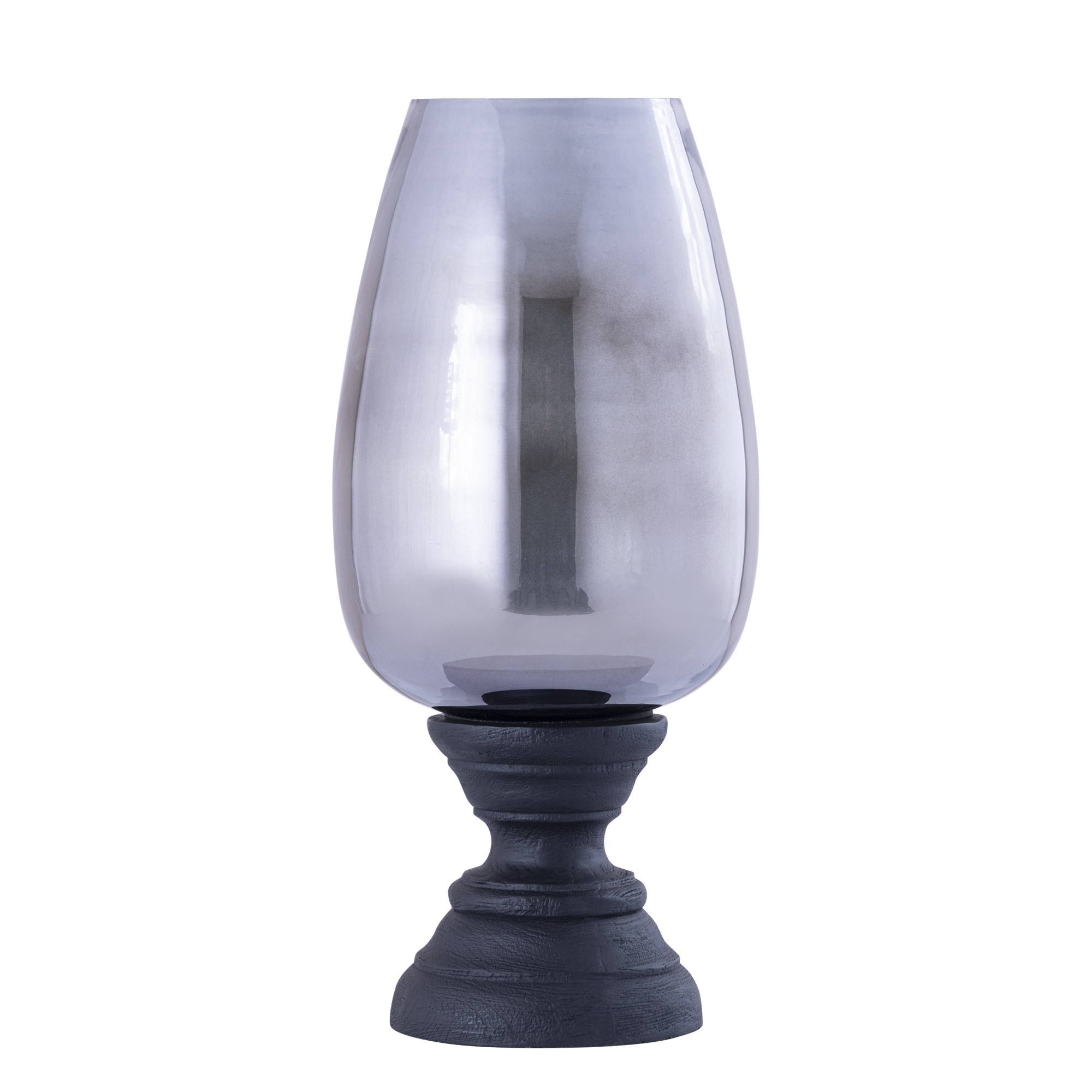 PTMD Qez Zwart Mangohout Stormlicht Rookglas XL