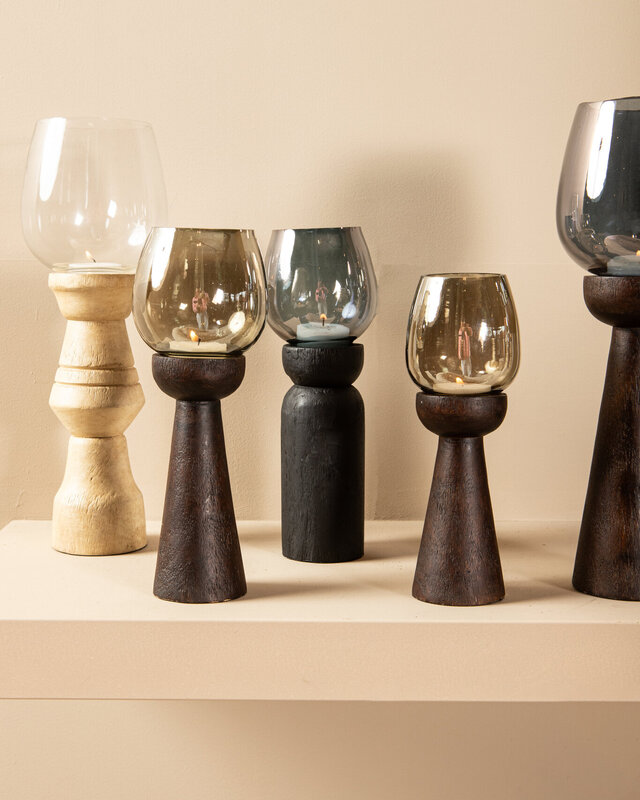 PTMD Qez Bruin Mangohout Stormlicht Rookglas XL