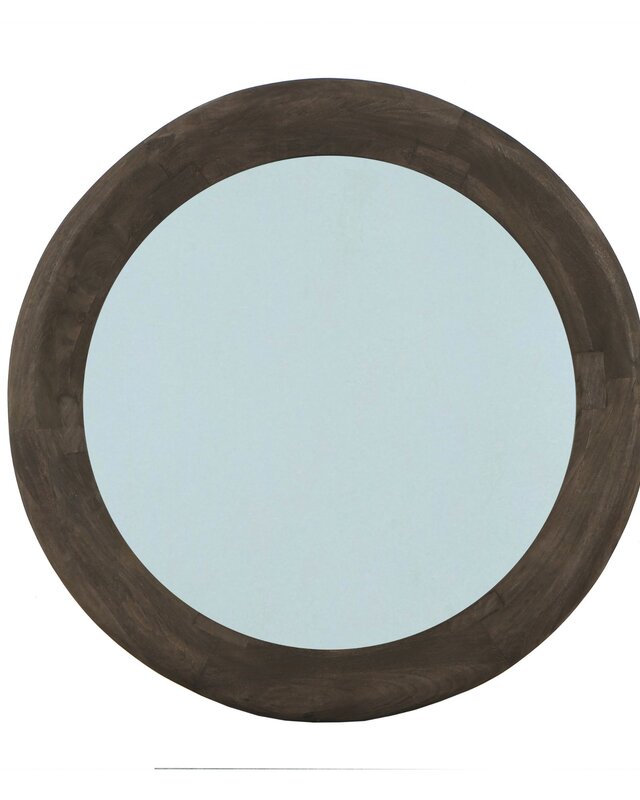 PTMD Noam Brown Mango Houten Ronde Spiegel L
