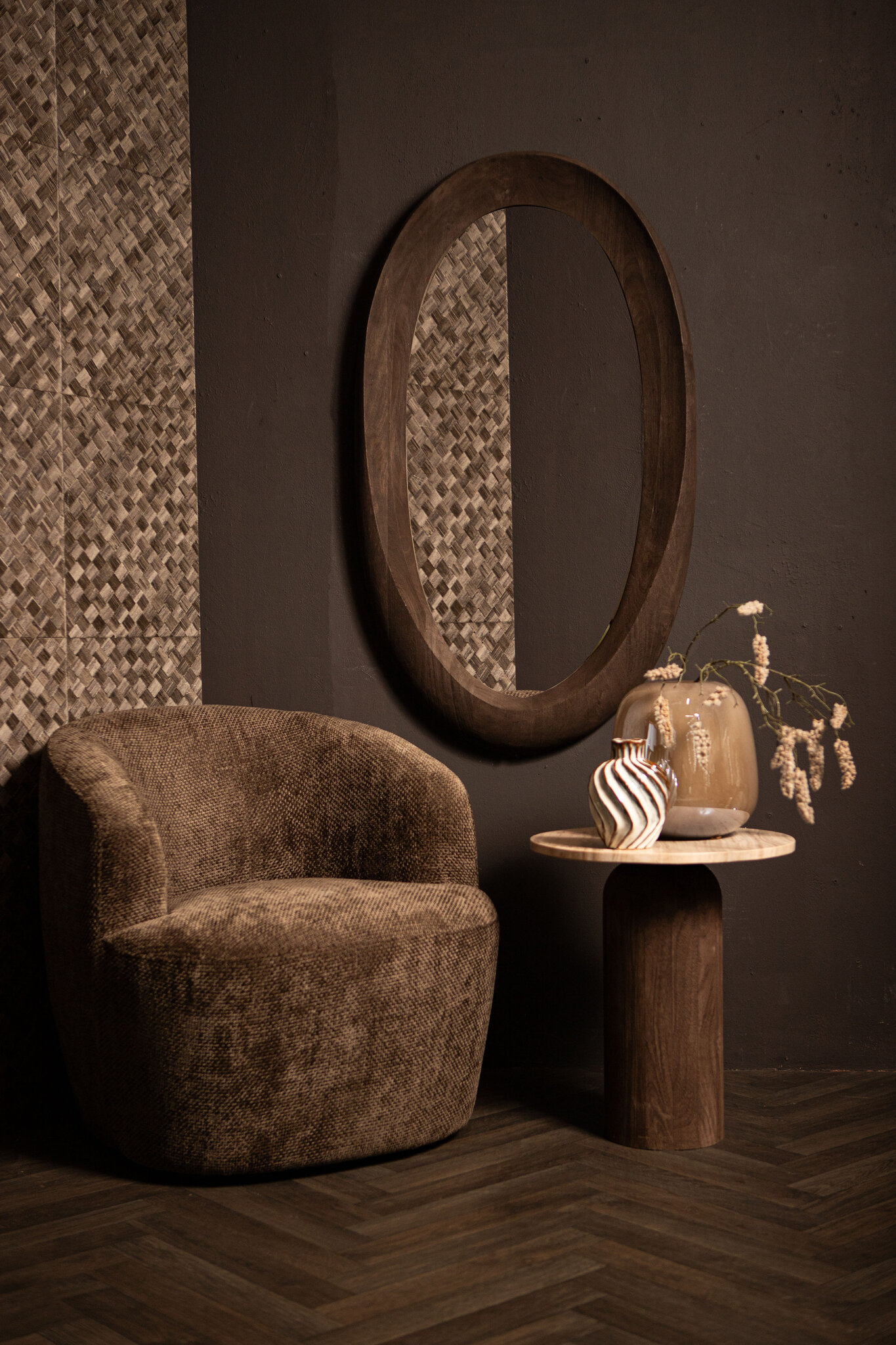 PTMD Noam Spiegel | Bruin | Mangohout | H120 x B68 cm
