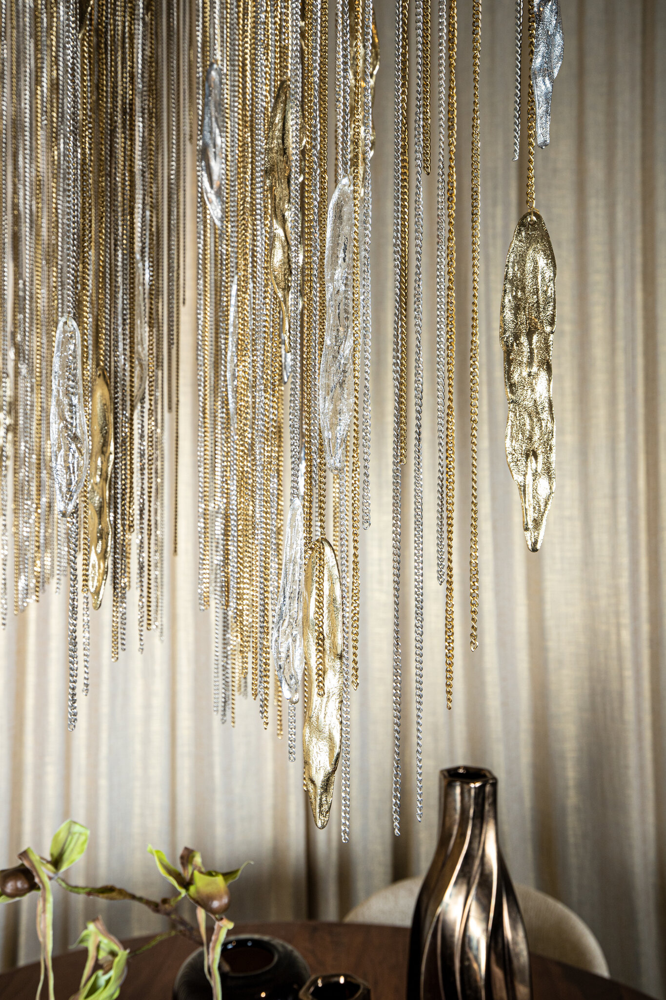 PTMD Wilco Hanglamp | Messing Kettingen | H85 x B108 x D44 cm