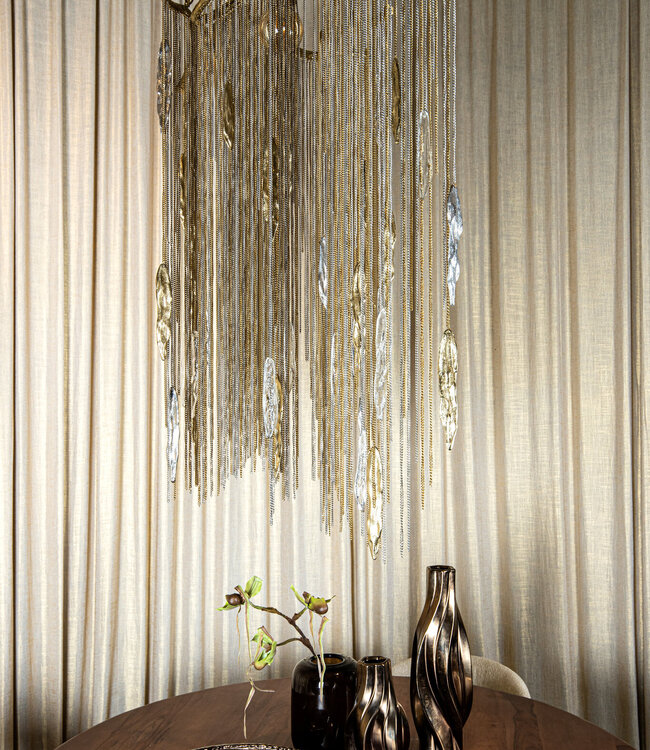 PTMD Wilco Hanglamp | Messing Kettingen | H85 x B108 x D44 cm