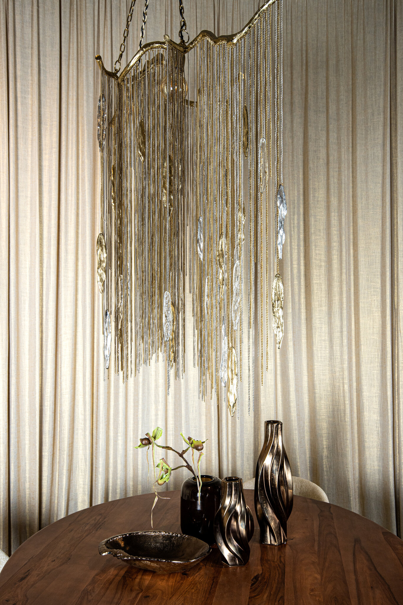 PTMD Wilco Hanglamp | Messing Kettingen | H85 x B108 x D44 cm