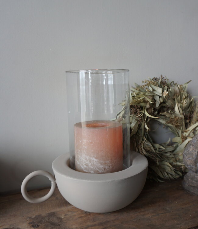 Rene Houtman Lantaarn Rajuna | Rond | Sand | H27 x D20 cm