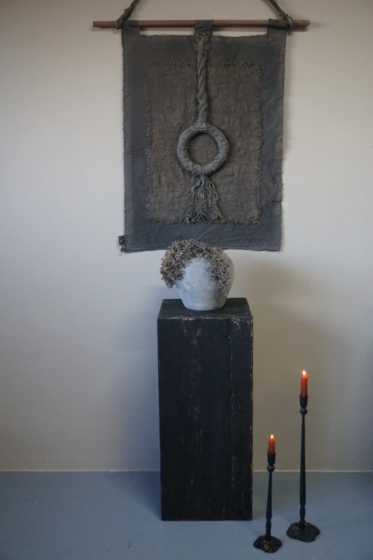 Rene Houtman Houten Zuil | Zwart | H80 x B35 x D35 cm