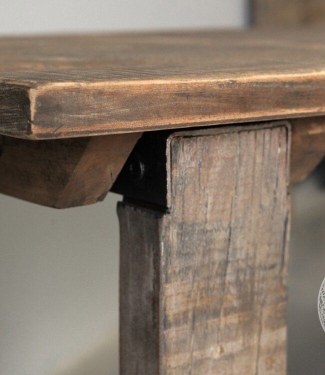 Be-Uniq Eettafel Oude Deur | Verweerd | H79xB190xD89 cm