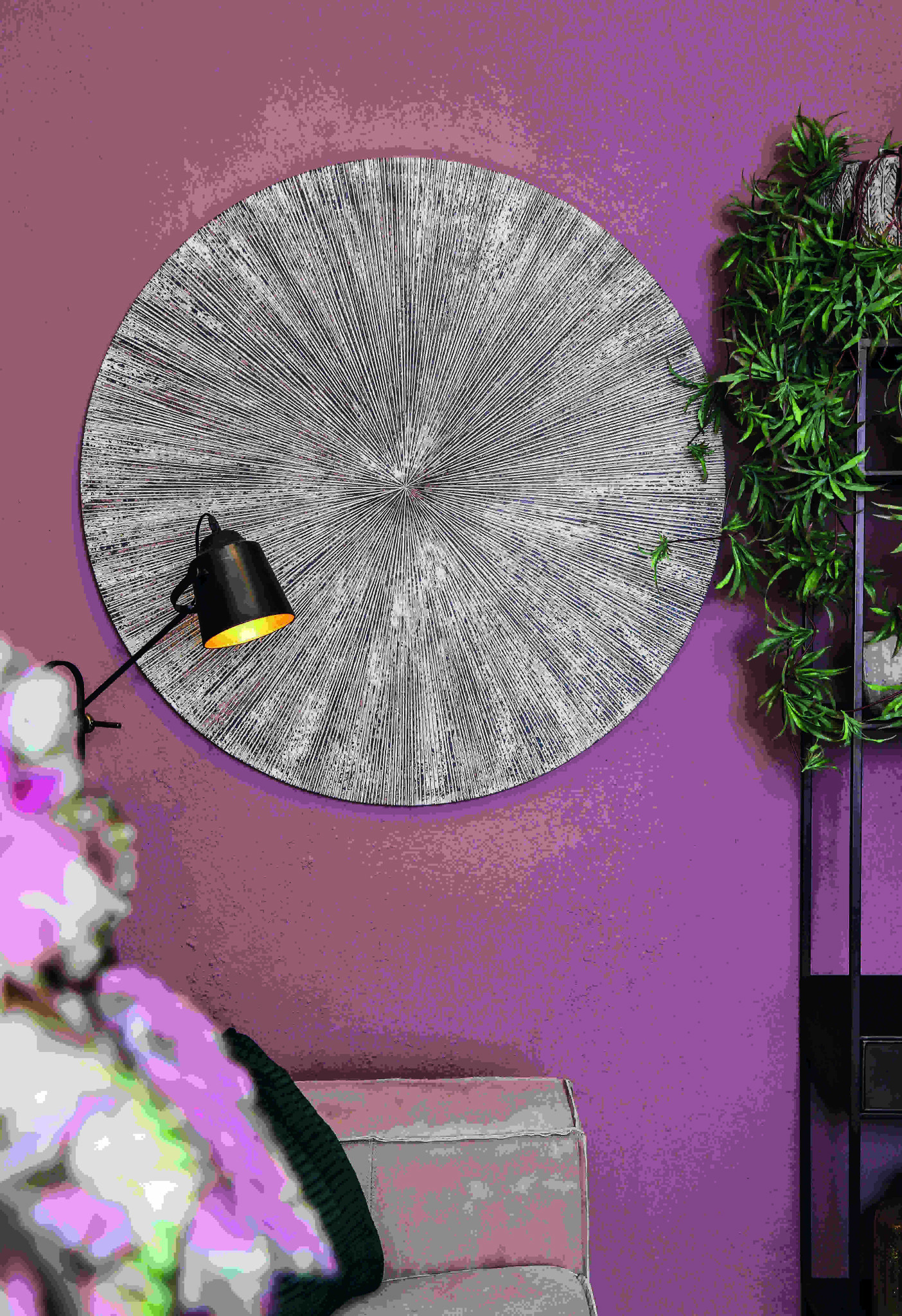 PTMD Zapp Wandpaneel L | Wit Geribbeld | D120 cm