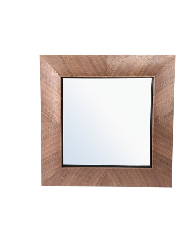 PTMD Gezzy Natuurlijke Houten Spiegel met Krul Frame – 7 x 110 x 110 cm