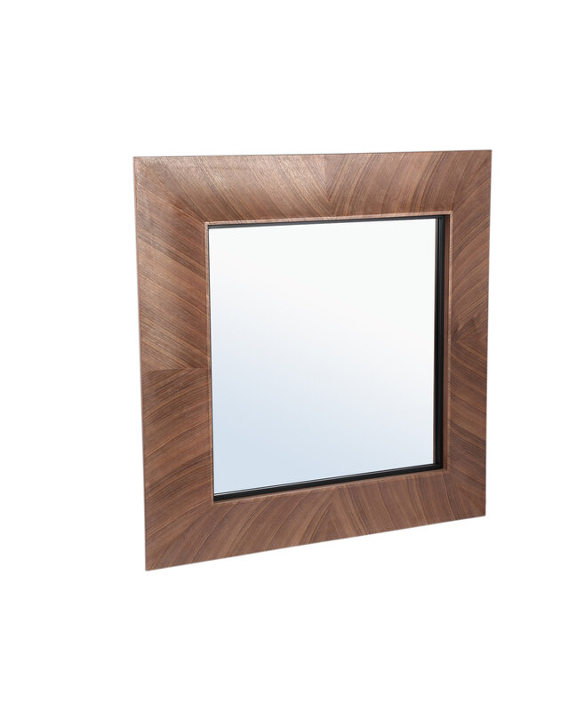 PTMD Gezzy Natuurlijke Houten Spiegel met Krul Frame – 7 x 110 x 110 cm