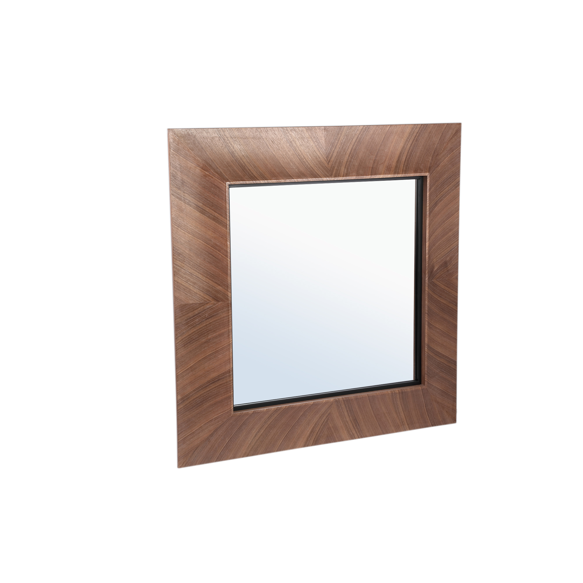 PTMD Gezzy Natuurlijke Houten Spiegel met Krul Frame – 7 x 110 x 110 cm