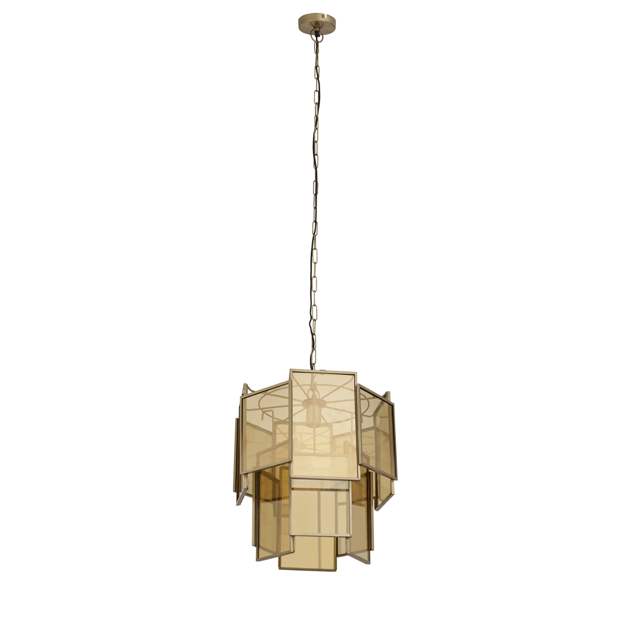 PTMD Loucas Hanglamp S | Messing | Glas | H48 x D42 cm