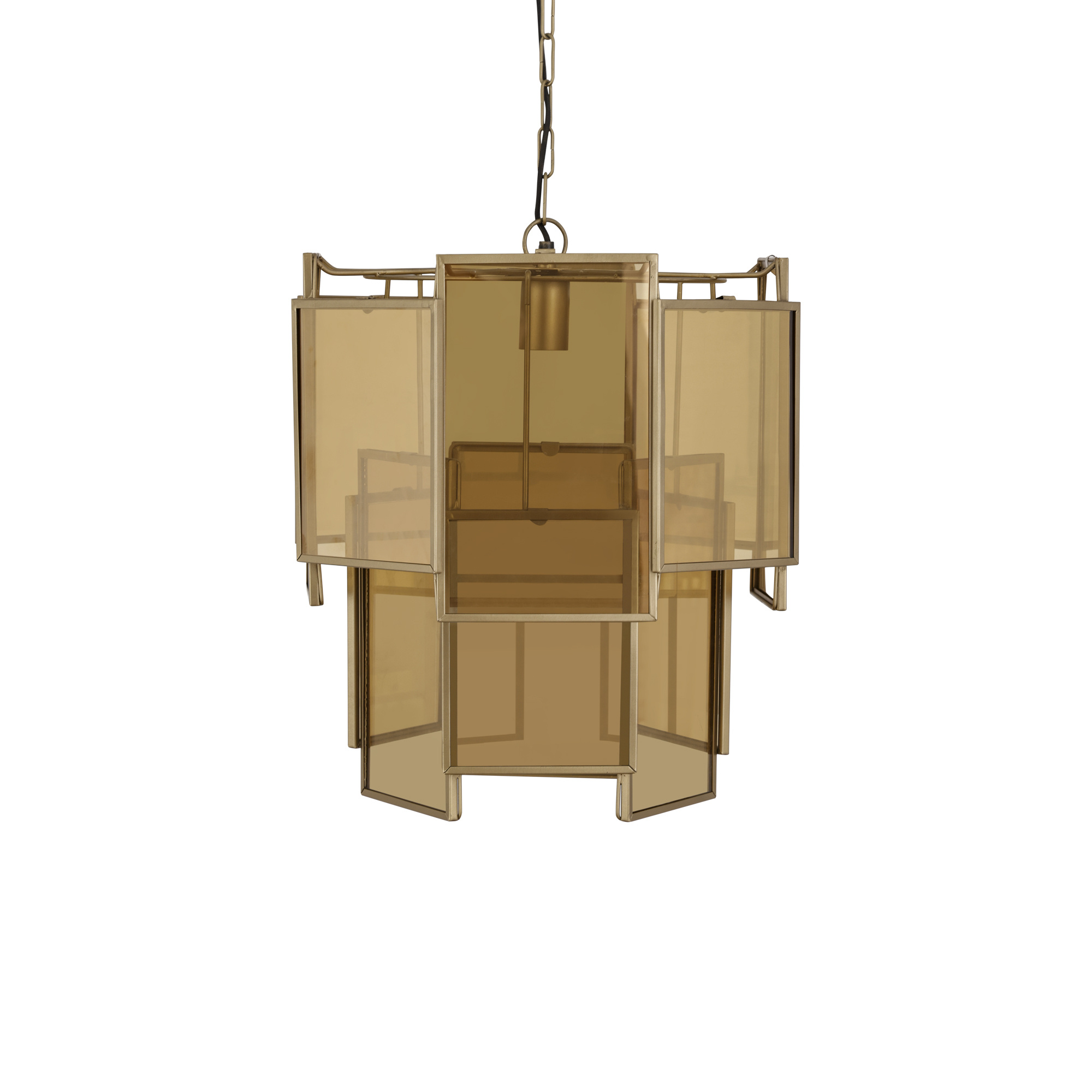 PTMD Loucas Hanglamp S | Messing | Glas | H48 x D42 cm
