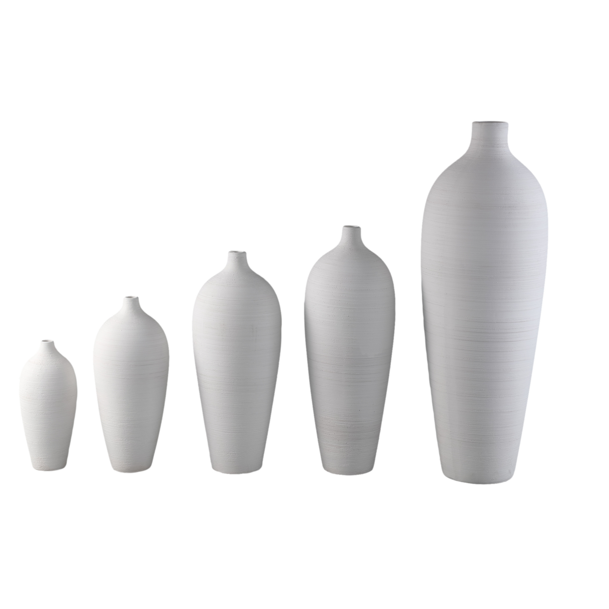 PTMD Cavinn Witte matte keramische flesvaas M