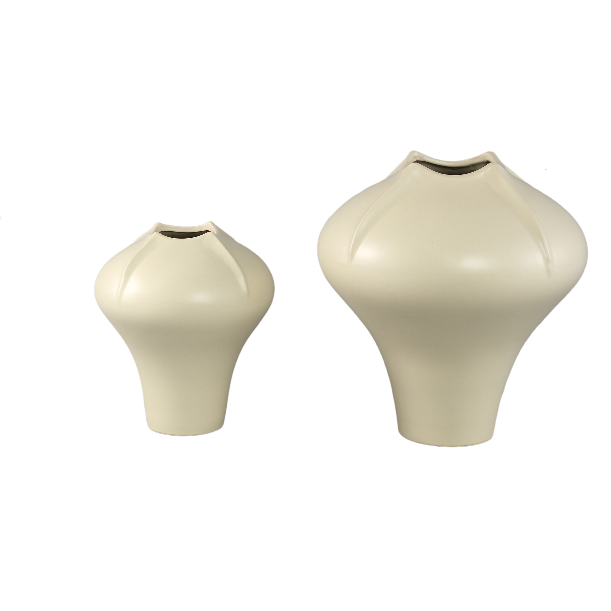 PTMD Ginos Cream matte keramische organische bolvaas S