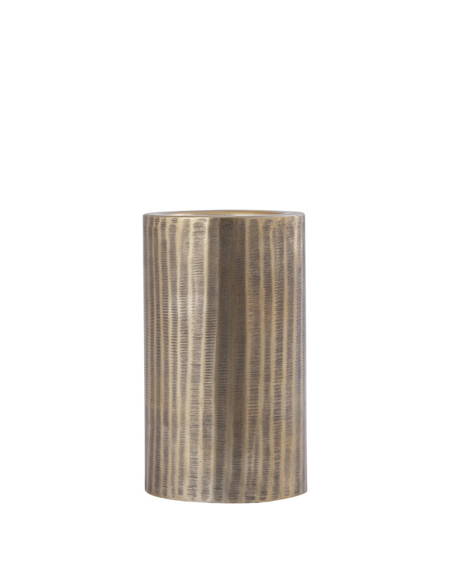 PTMD Jowad Antieke Gouden aluminium kaarshouder rib S