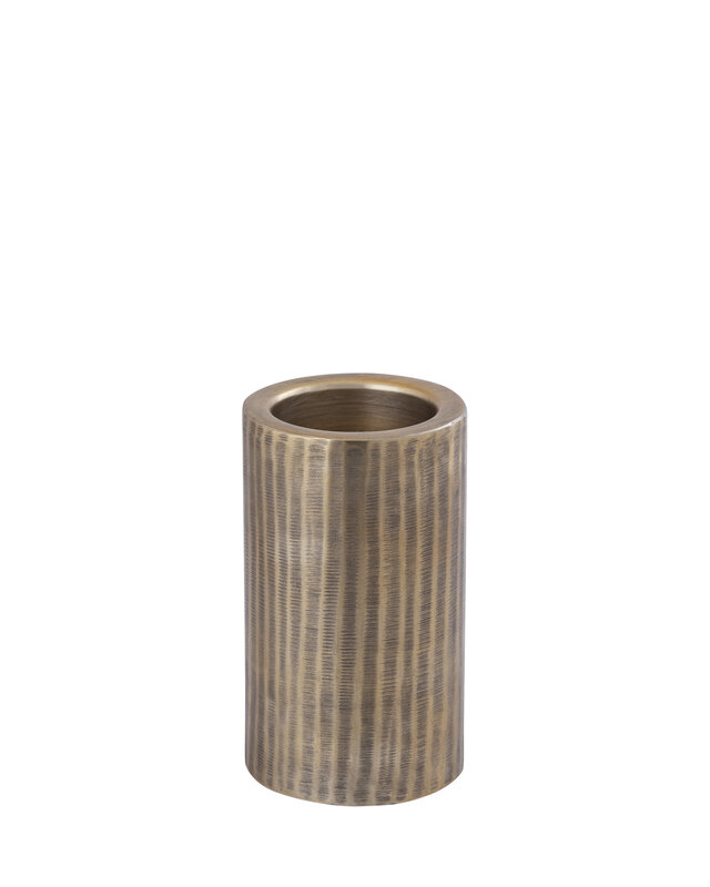 PTMD Jowad Antieke Gouden aluminium kaarshouder rib S