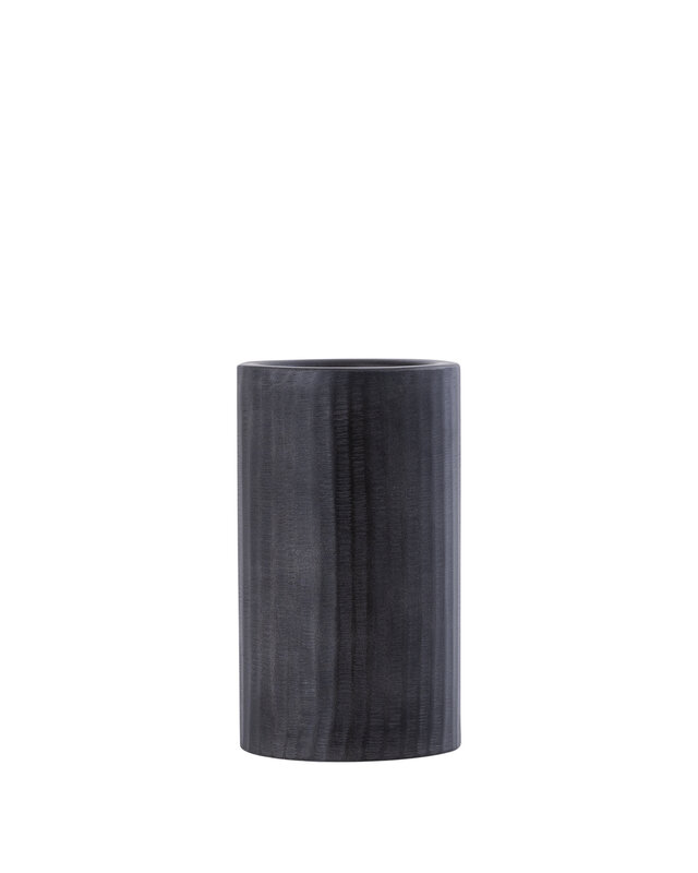 PTMD Jowad Grafiet aluminium plaat kaarsenhouder rib S