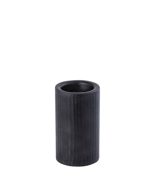 PTMD Jowad Grafiet aluminium plaat kaarsenhouder rib S