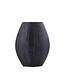 PTMD Jowad Grafiet aluminium plaat pot geribbeld hoog ovaal S