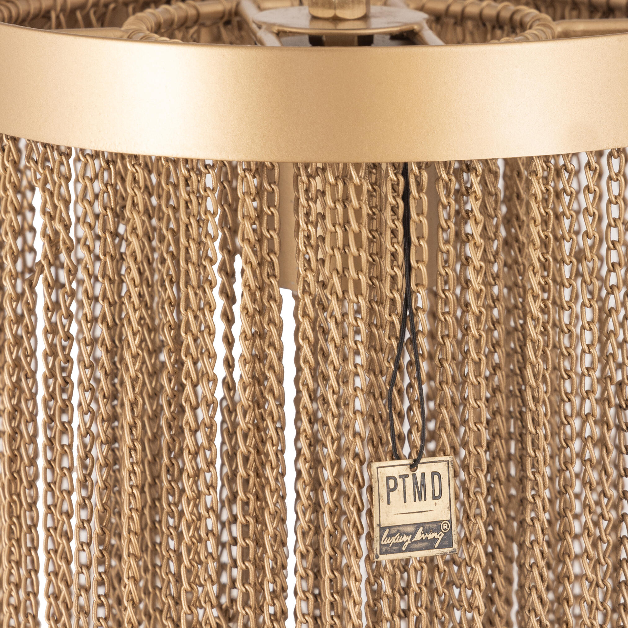 PTMD Brenton Hanglamp Met Gouden Kettingen S | H30 x D18 cm